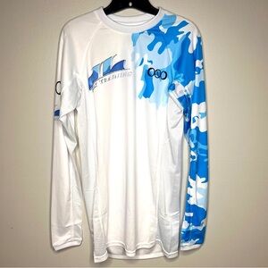 NWT NOLOGO Bmx Training Shirt Long Sleeve Blue and White Camo Men’s XL